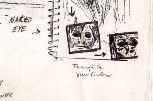 ©1992 Barron  What was seen through the cameras viewfinder and sketched for later comparison.